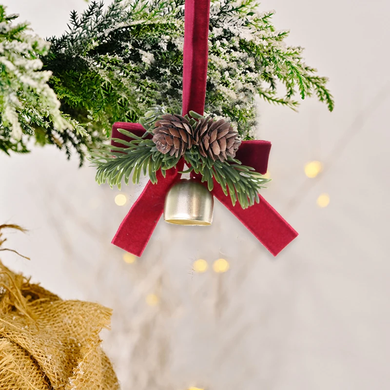 

Atmosphere Props Bell Bow Pendant Pendant Hanging Pendant Pine Needle Holiday Window Decor Christmas Tree Christmas Decoration