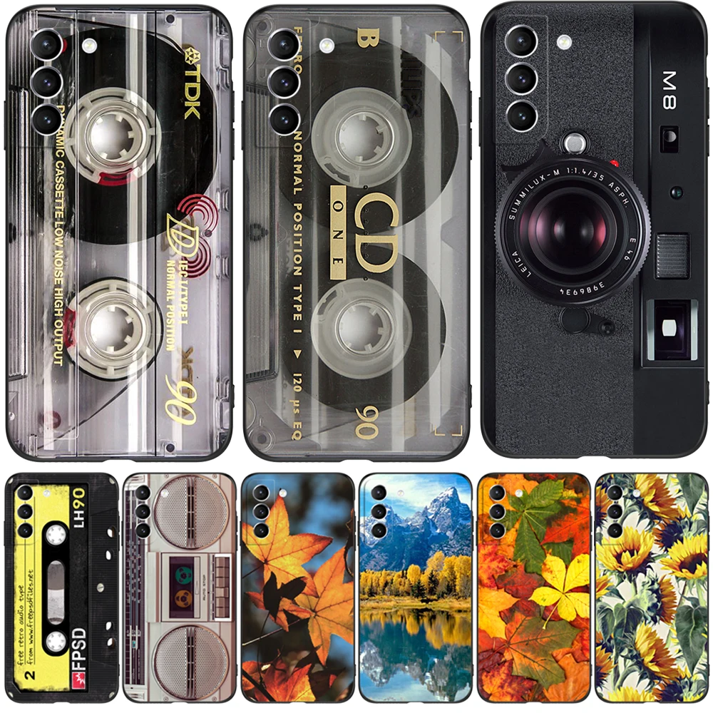 Per Samsung Galaxy S23 Plus S23 5G Custodia Custodia In Silicone Custodia In Tpu Nero Retro Old Tape Cassette