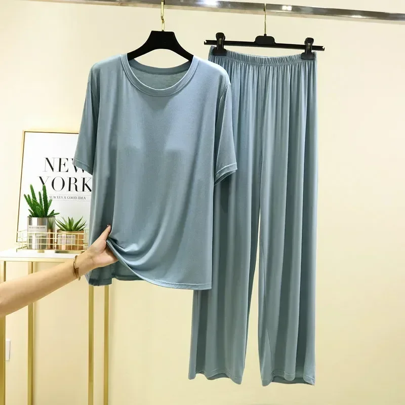 

Новый костюм, Короткие штаны на груди, топы, женские пижамы, пижамные рукава, женские хлопковые подушечки, Повседневная Домашняя одежда большого размера, одежда для сна из модала