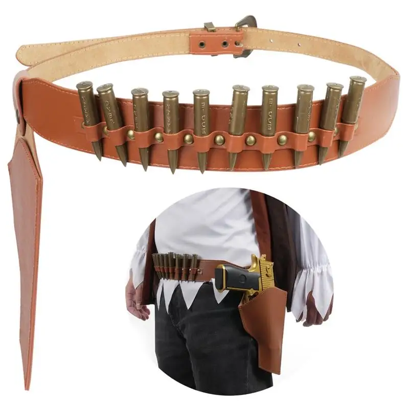 Cintura E Fondina Da Cowboy Occidentale Cintura Da Cowboy In Pelle Pu E Fondina Destra Con Proiettili Giocattolo Maschera Regolabile Costume Occidenta