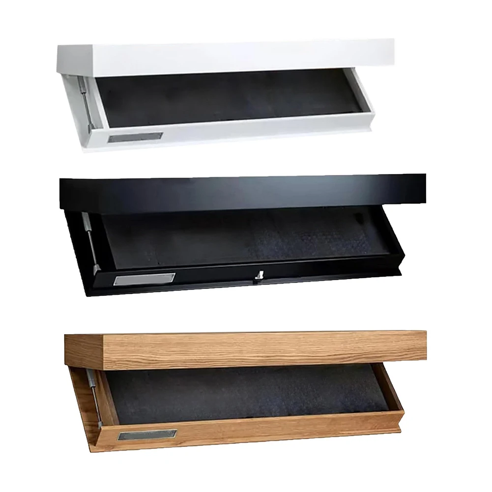 Wood Floating Wall Shelves Magic Flap Concealed  Shelf With Secret Compartment Wall-mounted Storage Wood Furniture Storage Box