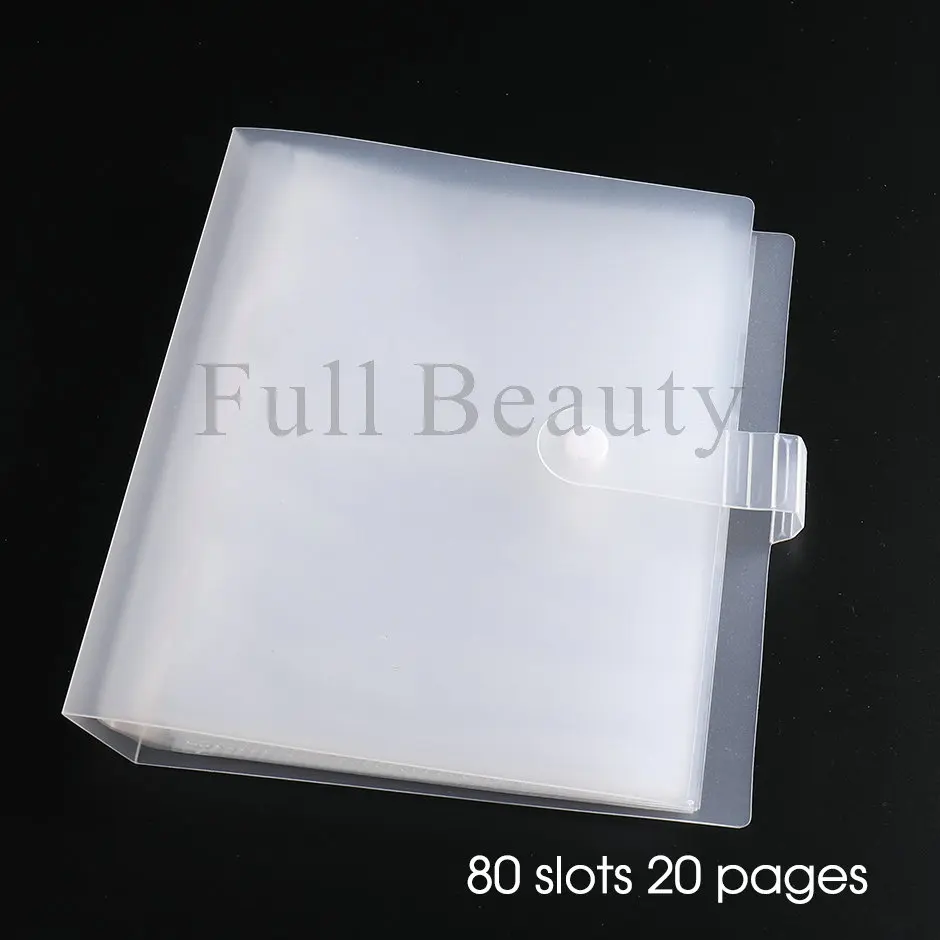 80 Slots Empty Nail Slider Storage Book Clear Sticker Holder