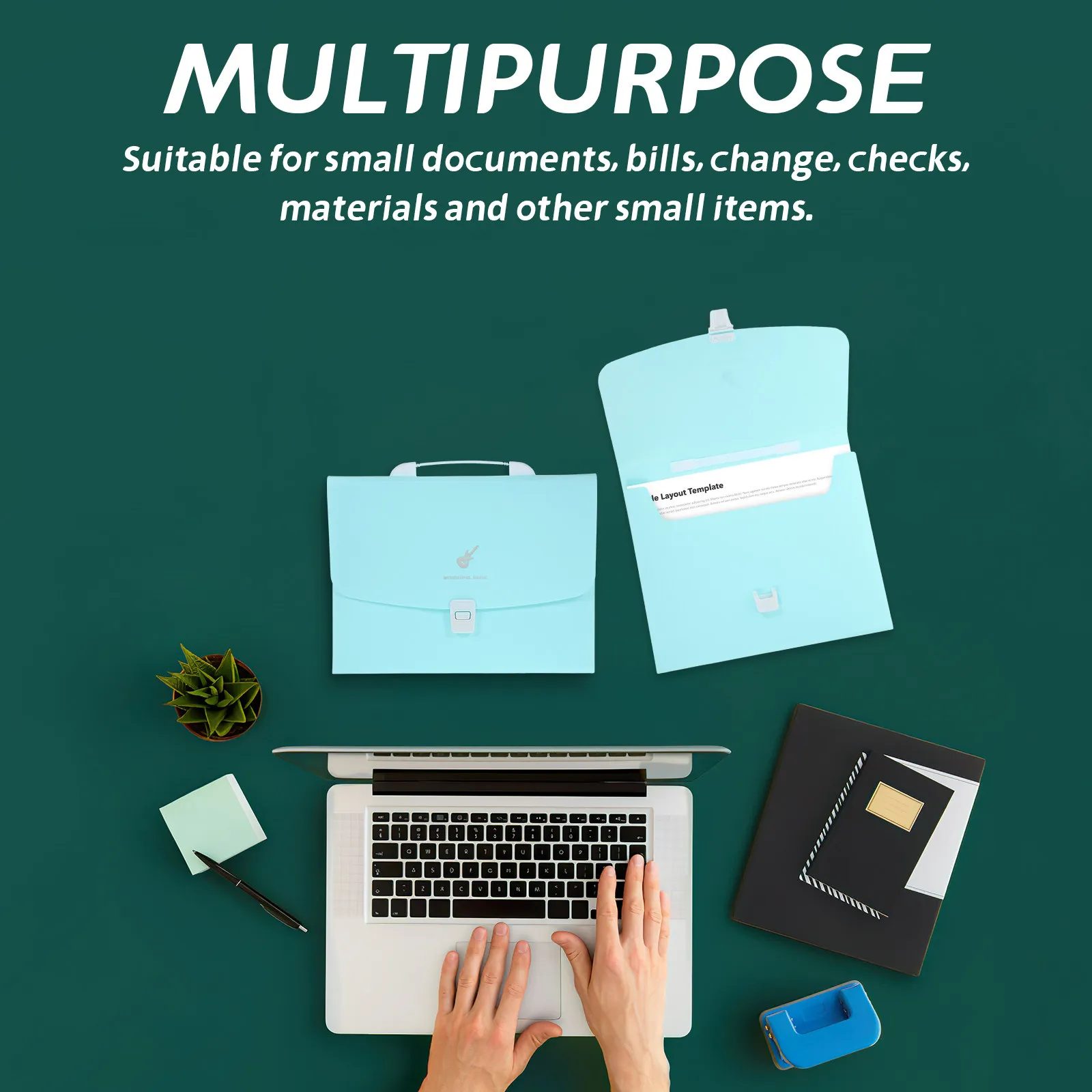 소형 문서, 수표, 잔돈, 다양한 재료를 위한 휴대용 아코디언 파일 폴더 정리함, 여러 수납 포켓, A4 사이즈 플라스틱