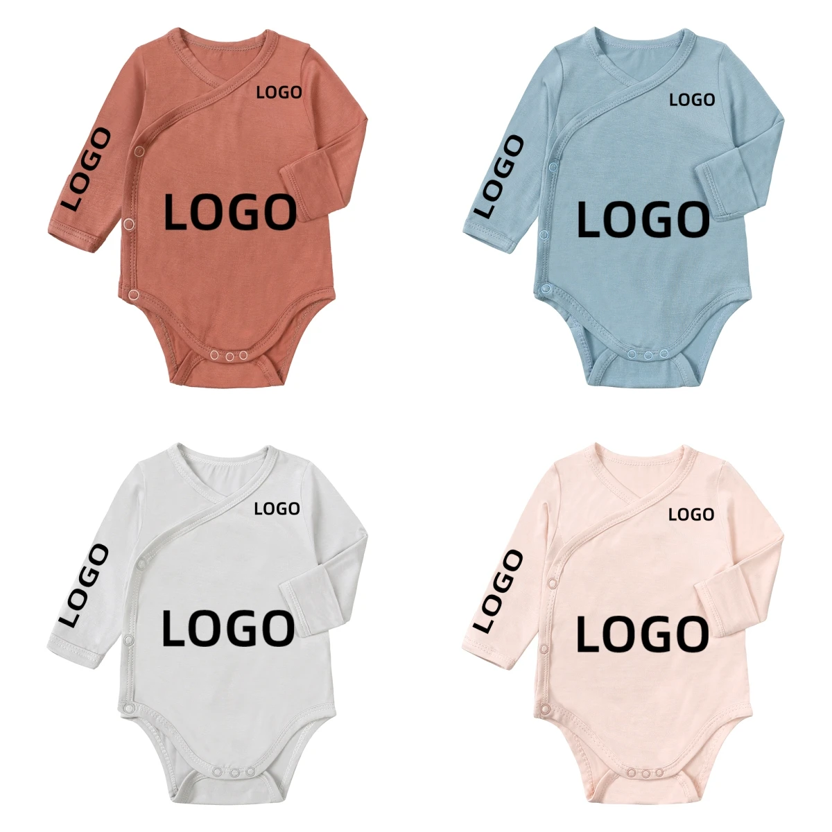 2025 Newborn Unisex Clothes Custom Bamboo Fiber Long Sleeve Baby Romper Infant Pajamas Boy Girl Jumpsuit Costume Body Suit 5