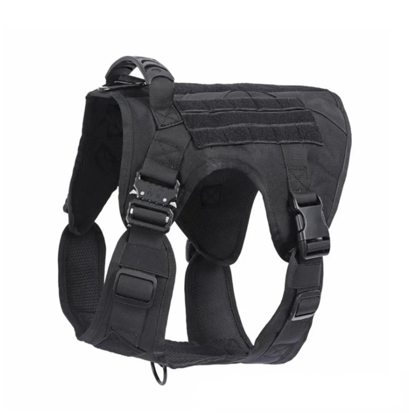 thumbnail image 1 of Arnés táctico militar de nailon para perros, resistente al agua, hebilla de Metal ajustable para mascotas, Material grueso, chaleco de liberación para perros medianos y grandes, 1 of 5