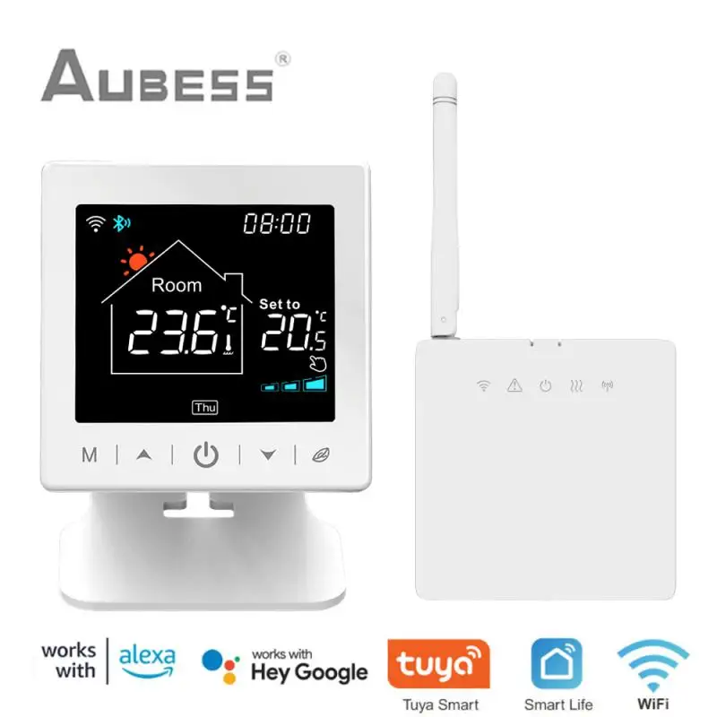 

RF433 Wireless Thermostat For Heating Water Gas Boiler Tuya WiFi Smart Programmable Temperature Controller For Alexa Google Home