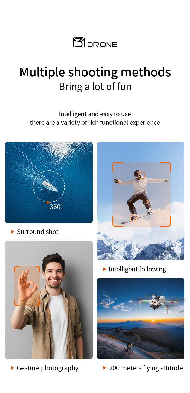New M3 Drones 8K Brushed APP Mobile Phone Control Battery Life Time OF About 12 Minutes Positioning With Optical Flow Toys Gifts