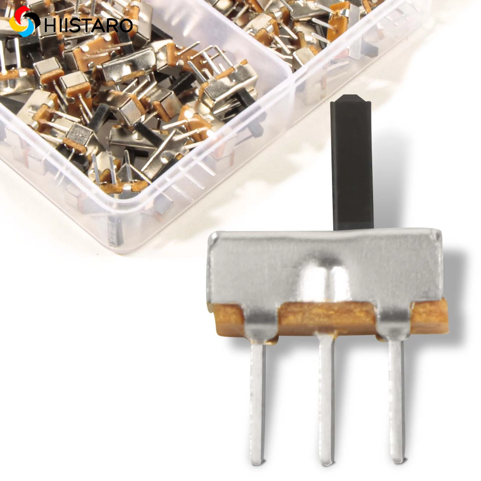 100 ชิ้น Mini แนวตั้ง Micro สไลด์ 2 ตําแหน่ง 3 ขา 1p2t SPDT เปิด/ปิด SS-12D00 สําหรับ PCB Breadboard Electron 1