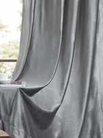 1PC Grey Italian Velvet Curtains 1