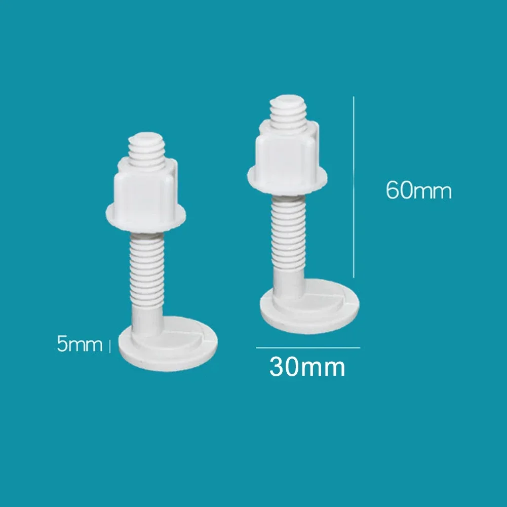 2Pcs Plastic Toilet Seat Hinge Repair Bolts Replacement Screws Fixing-Fitting Kit Repair Tool Bathroom Toilet Accessories