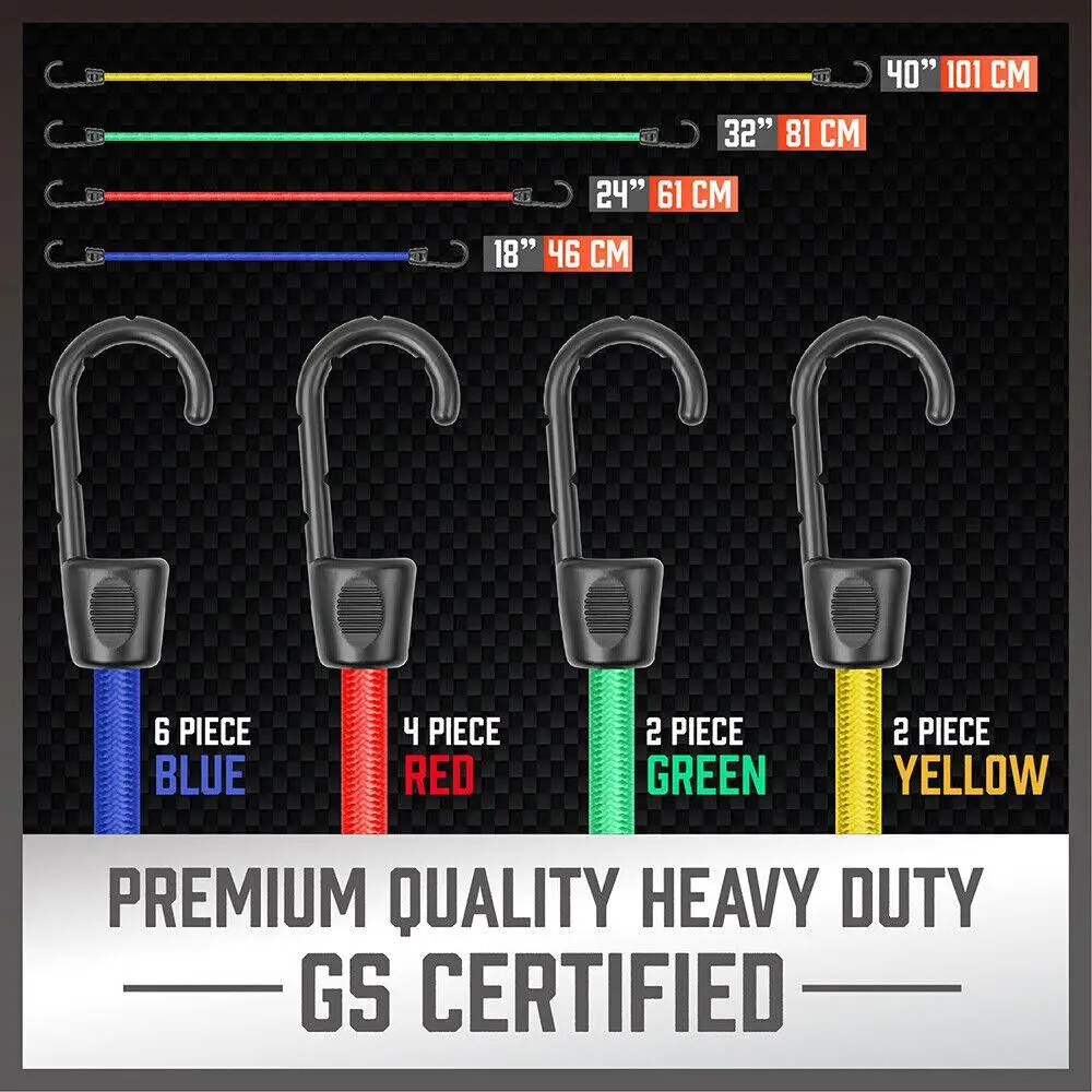 30-Piece Premium Bungee for Cord Assortment Includes 10&rdquo; to 40&rdquo; Bungee Cords, Canopy Ties & Tarp Clips
