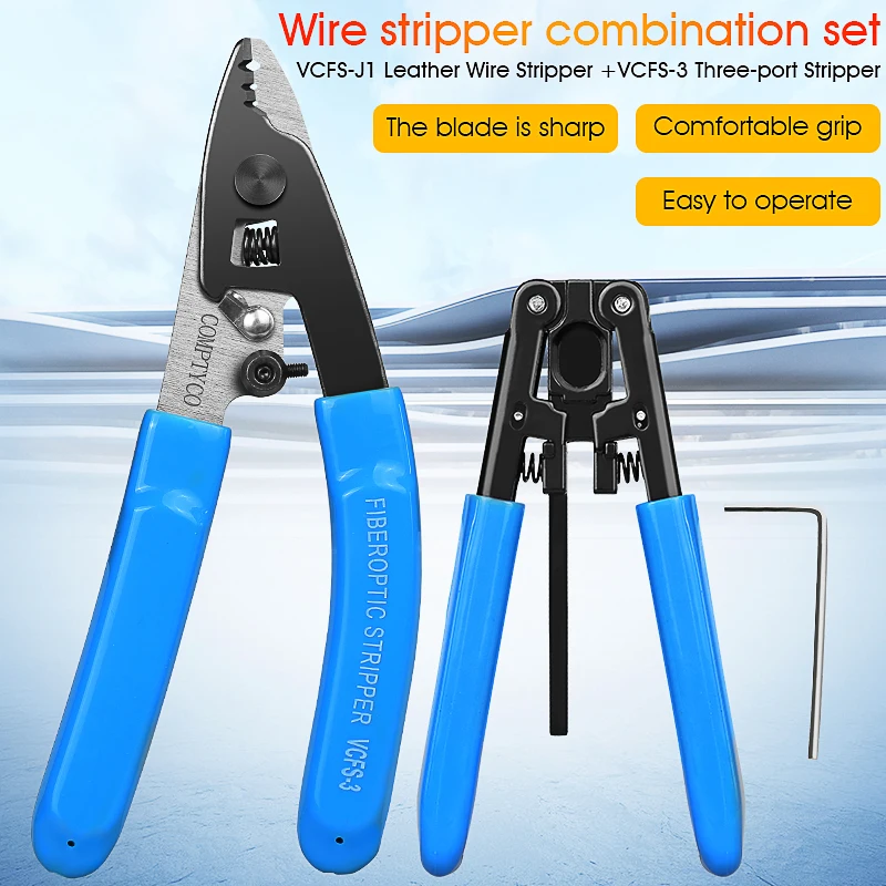 2PCS Fiber Optic Tool Kit VCFS-2/3 Two/Three-Port Fiber Optical Stripper and 3mm * 2mm Wire Stripper 2pcs lot sf p101n sf 101n sf101n p101n tp94v 16p brand new cd laser lens lasereinheit optical pick ups bloc optique mechanism