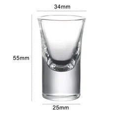 6-Piece Transparent Shot Glass Set with Thickened Base - 15ml Liquor Cups - 15ml (6pcs)
