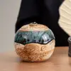 Creative Kiln Porcelain Glaze Ceramic Storage Pot Indoor Sealed Tea Pot Moisture-proof Food Coffee Pot Ornament Home Decoration 1