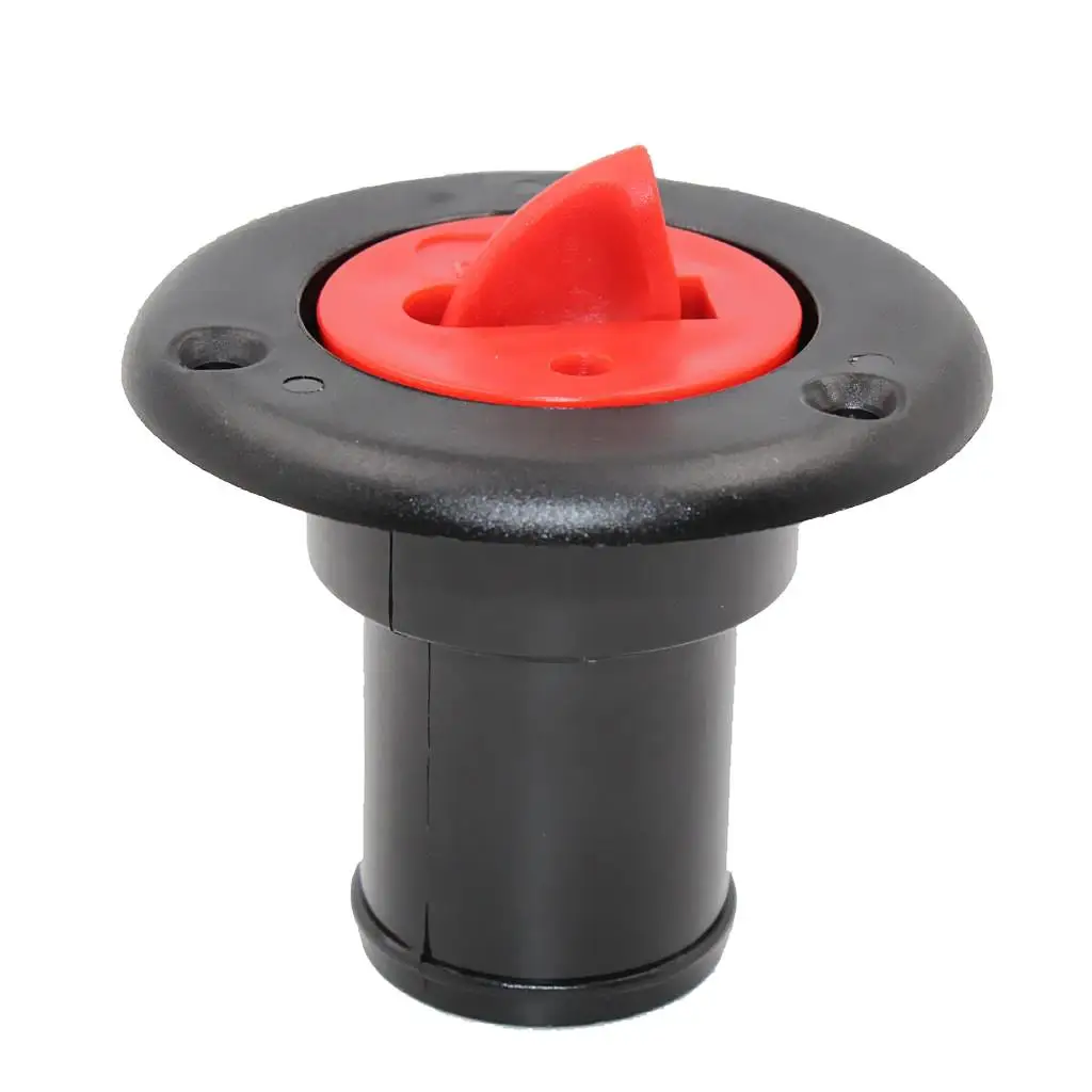 MagiDeal Black Nylon 38mm 1 1/2' Fuel Gas Deck Filler & Red Cap Flush Mount for Boat