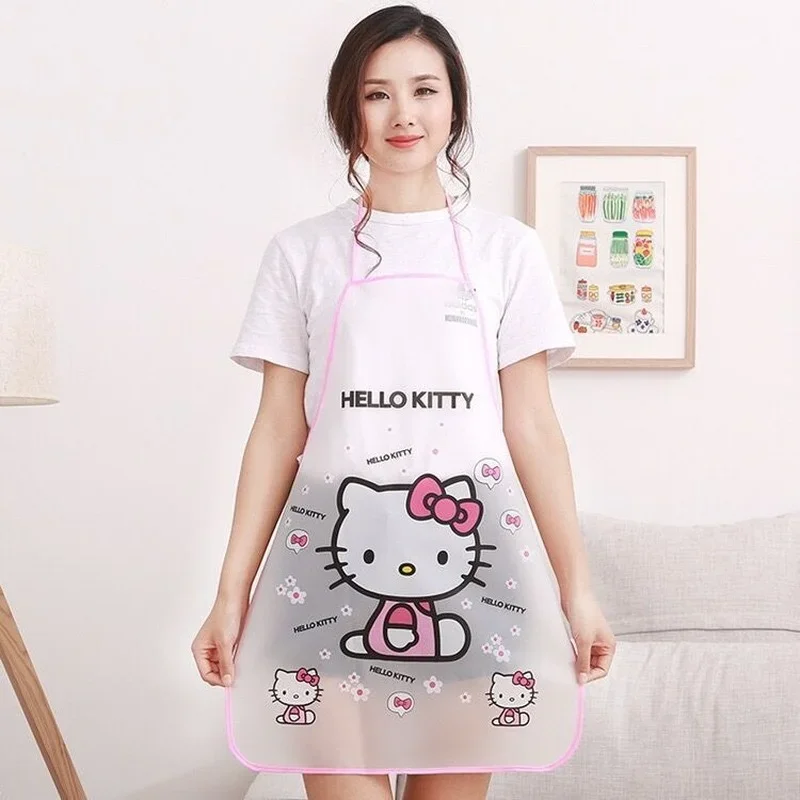 Kitchen Apron Hello Kitty Kitchen Apron Cooking Kitchen Apron Cute Cartoon Waterproof Oilproof Women Men Aldult Home Halterneck Pinafore