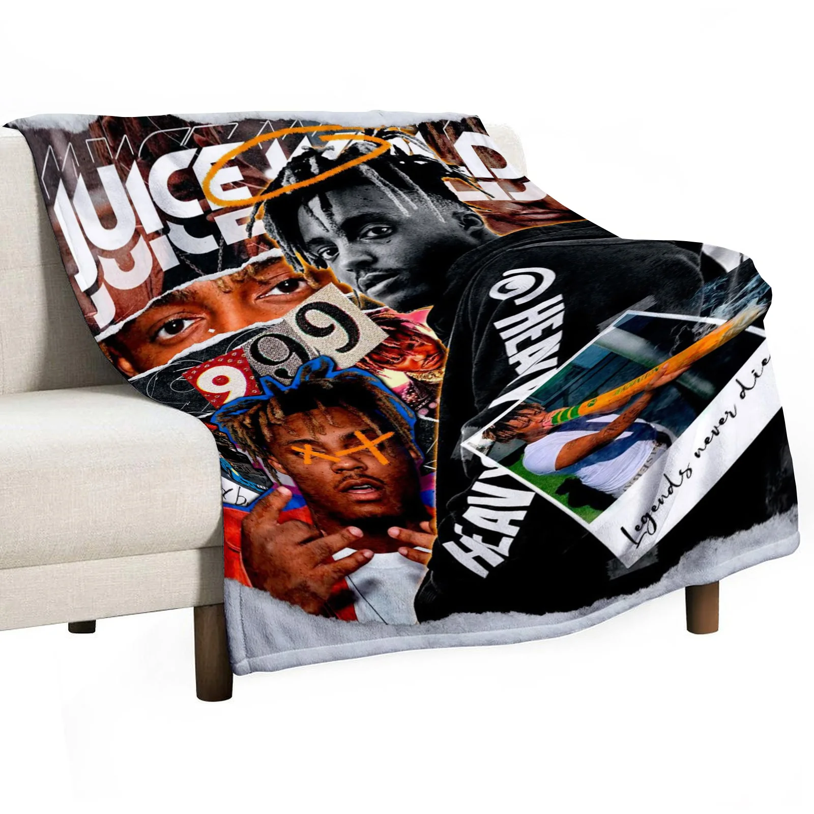 Album Rapper Juice Wrld 999 Bed Blanket Throw Blanket for Sofa Blankets Plaid Bedspread on the Bed Blankets and Throws Cobija 6