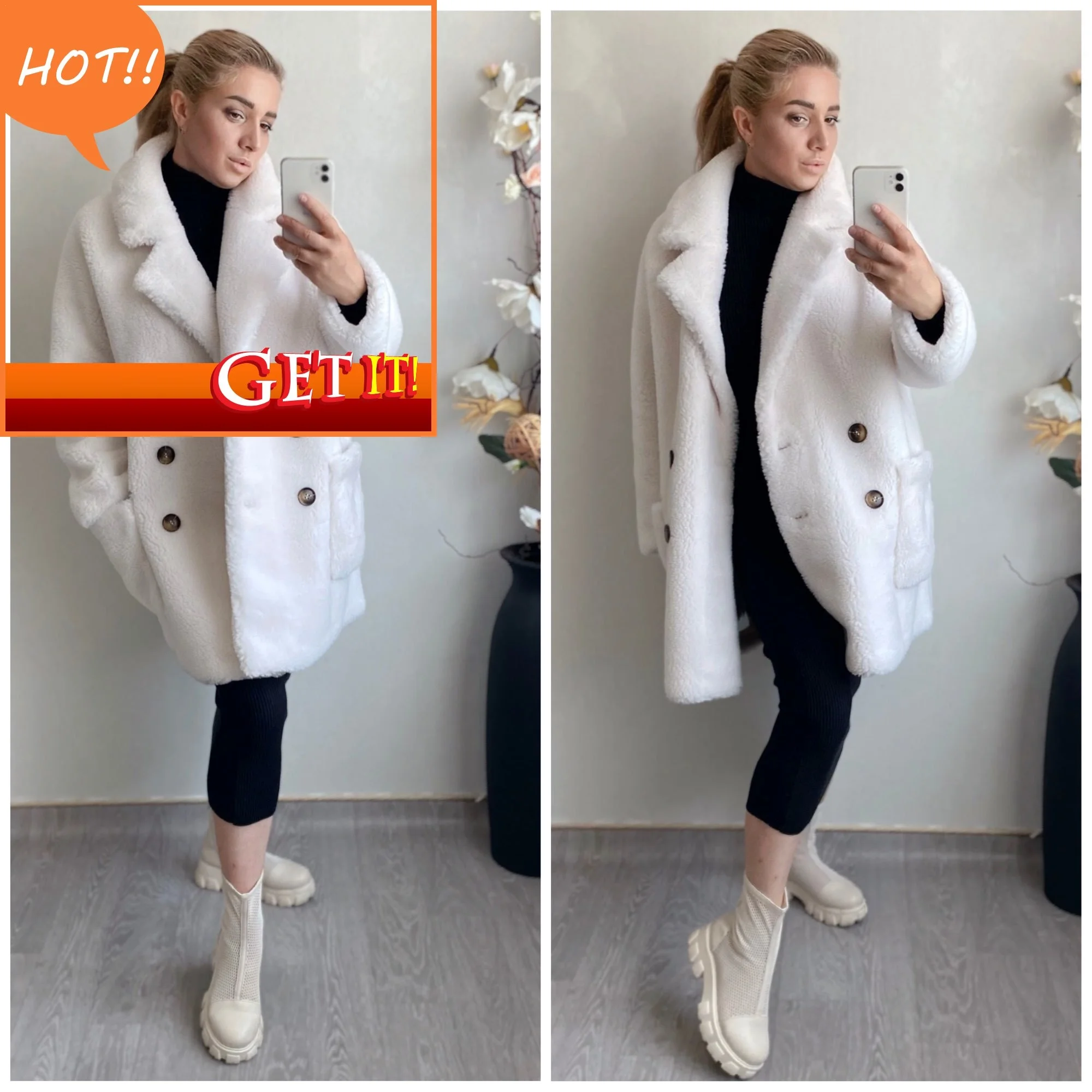 

Coats Shearling SAMGPILEE Women Sheep Autumn 2023 Women's Winter Fur Coat Real Wool Female Trench Jackets Casaco Feminino XL