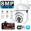 8MP 4K Wifi Wireless Security Cameras Outdoor Monitor Color Night Vision Two-Way Audio Smart Home CCTV HD Surveillance IP Camera 1