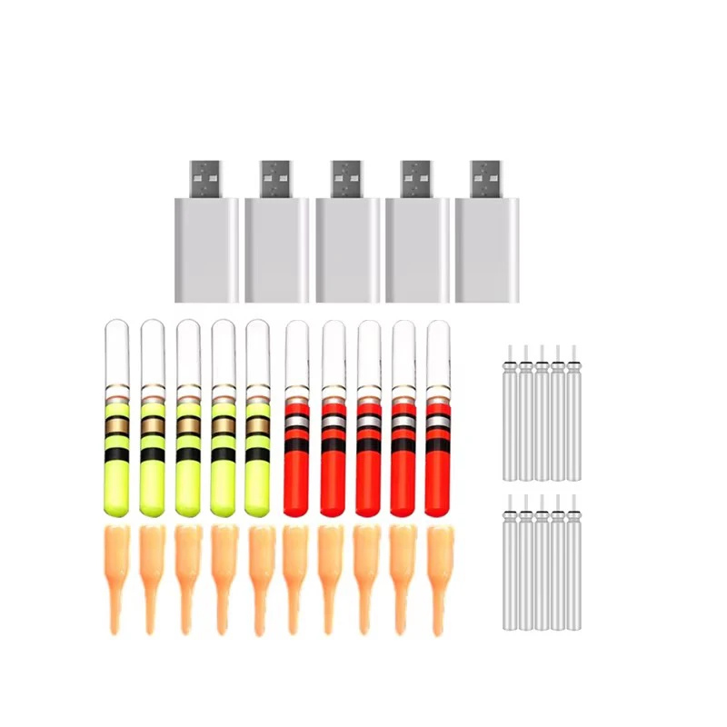 Light Stick 10pcs/lot With 10 Rechargeable CR322 Battery LED Stick USB Charger Night Fishing Tackle Float Accessory D009 fishing tackle,fishing glow stick,fishing light stick