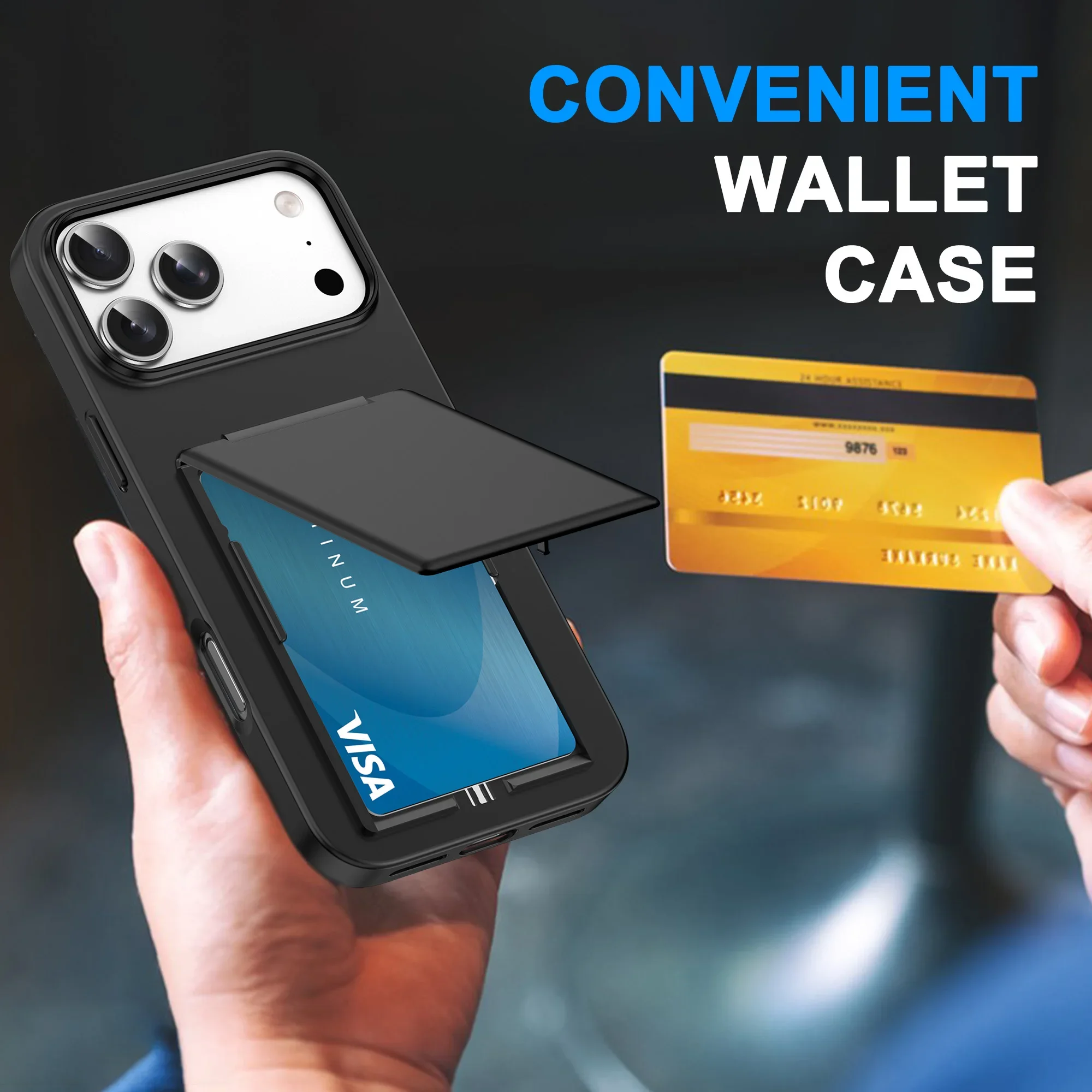 Luxury Fold Mobile Card Slot Phone Case with Bracket and Shockproof Cover