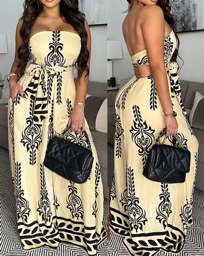 Jumpsuit Women Sexys 2023 Turn Down Collar Sleeveless Skinny Flared Jumpsuits One Piece Outfit Fashion Clothes Overall Rompers - Image 5