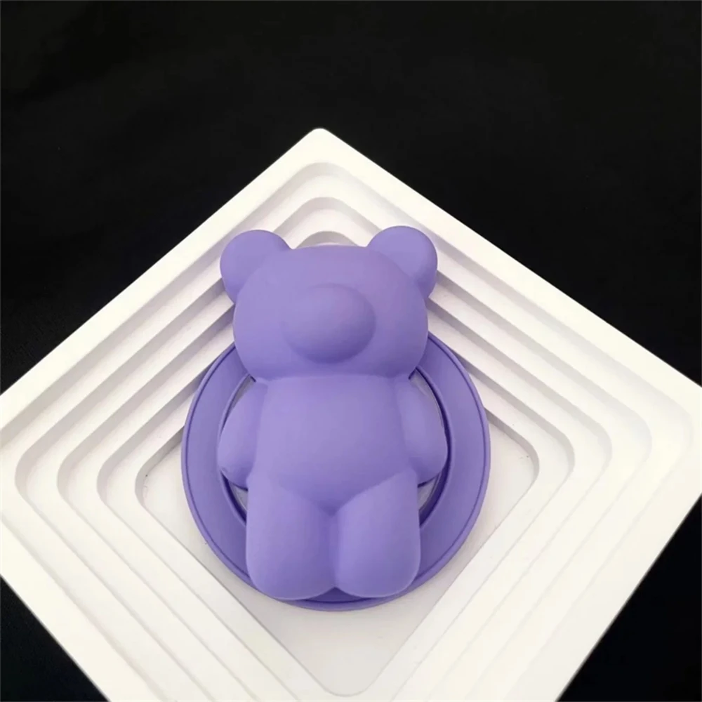 Chic 3D Silver Bear Magnetic Phone Holder & Stand - Matte Finish