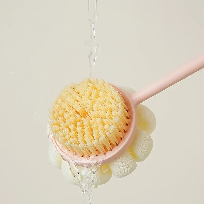 1pc Double-sided Long Handle Shower Brush Rub Back Brush Soft Bristle Shower Brush Rub Mud To Remove Dust Scrub Brush Tool 4