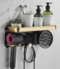 Bathroom Hairdryer Holder Black Gold Storage Rack Wall Mounted Dryer and Hair Curler Racks For Dyson Supersonic Hair Dryer Shelf 1