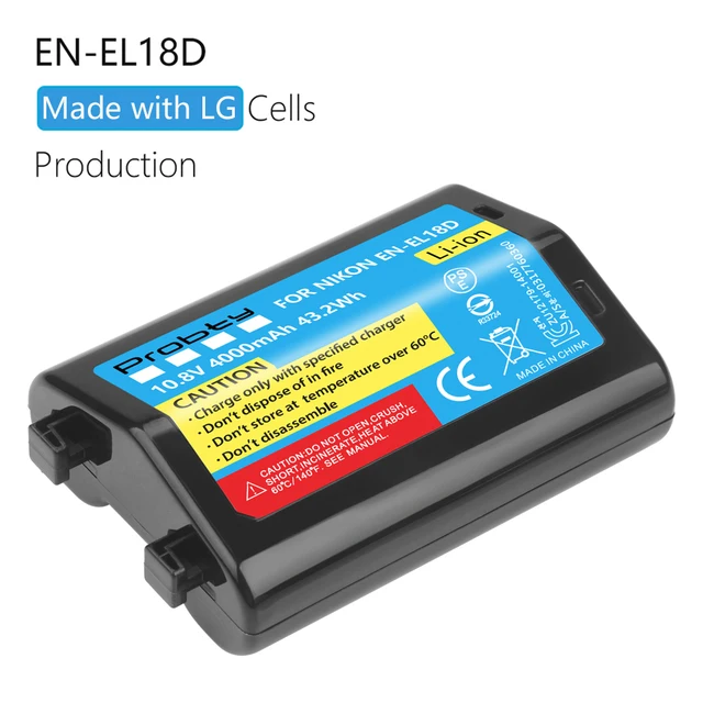 4.0Ah EN-EL18D ENEL18D EL18D Battery for Nikon Z9 D6 D5 D4 D4S Camera for Nikon D800 D850 D500 Battery Grip 1