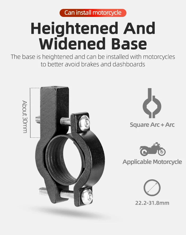 ROCKBROS Fahrrad-Telefonhalter, CNC-Aluminiumlegierung, Fahrrad-Smartphone-Halterung, fünf Krallen, mechanischer Motorrad-elektrischer Telefonhalter – Detail 7
