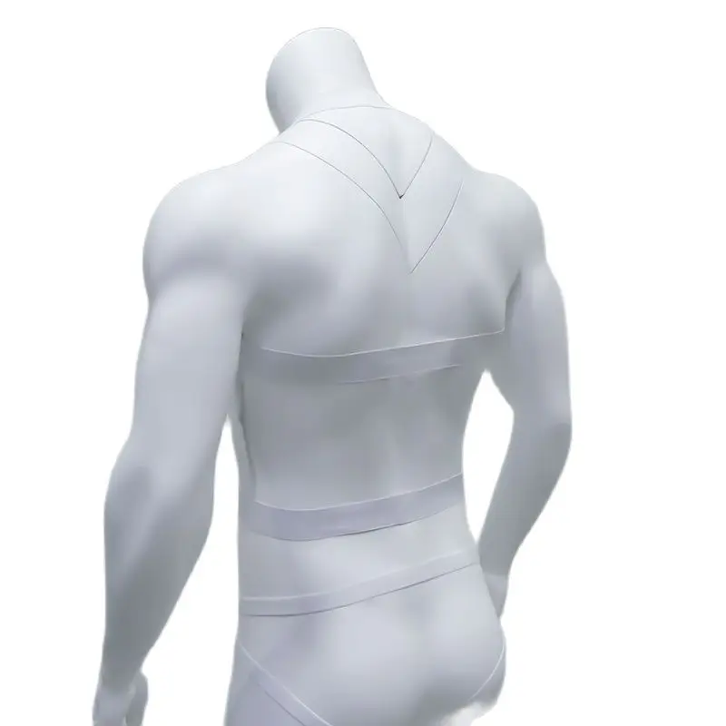 Cinghie Per Imbracatura Da Uomo In Lingerie Costumi Per Il Corpo Da Uomo Sexy Costume Da Bondage Ad Alta Elasticà Con Fascia Da Braccio Per Uomo Night Club - Foto 9