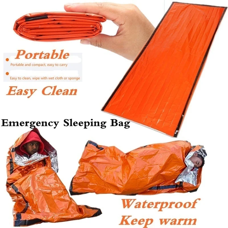 Outdoor Life Bivy Emergency Sleeping Bag Thermal Keep Warm Waterproof Mylar First Aid Emergency Blanke Camping Survival Gear emergency blanket outdoor bag survival tool