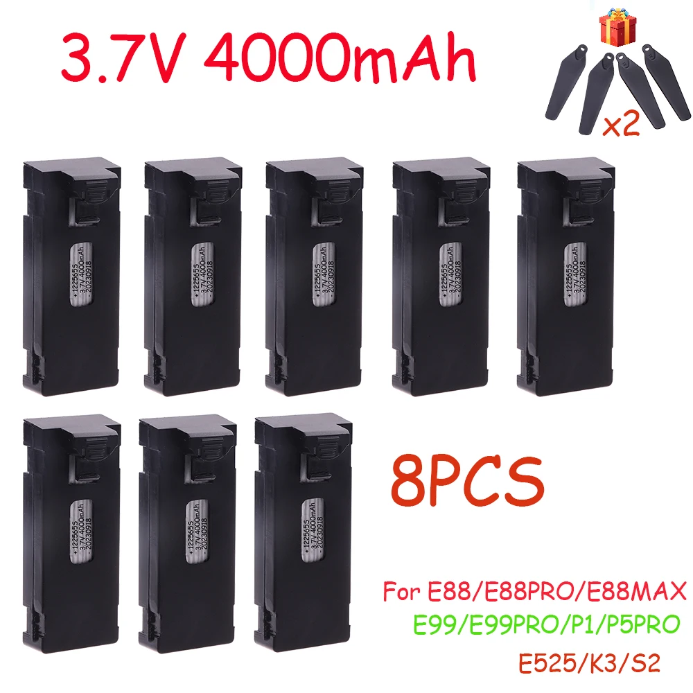 S62f8f294d3554ae098f19e6452ad77ecQ 3.7V 4000mAh Rechargeable Li-ion Battery For RC Drone E88 E88PRO E99 P1 K3 P10 A13 S98 E525 RC Quadcopter Parts Battery 1-10pcs