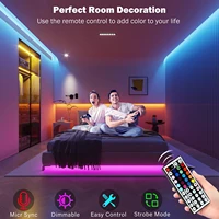 RGB Led Strip Lights with Remote Control Tape Lights Led Wall Room for Home Bedroom Party Decor TV Backlight 2