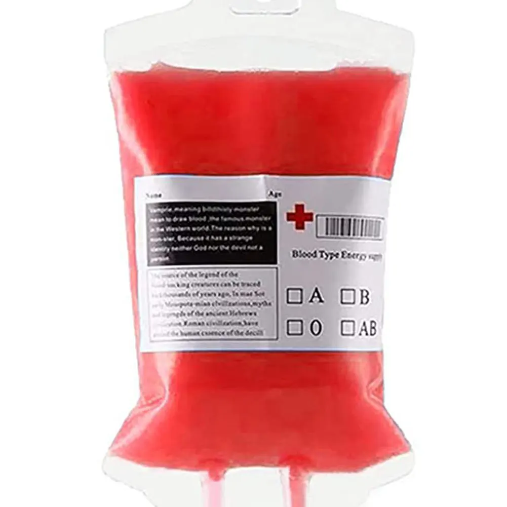 PVC Blood Energy Drink Bags for Halloween Party Favors