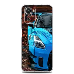 Vibrant Blue Red JDM Sport Car Clear Soft TPU Phone Case for Redmi 9 (B7)