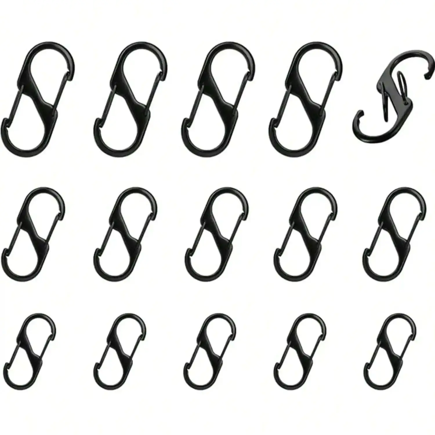 Description Picture 2 of itemZipper clip anti-theft device,backpack zipper lock, dual spring S-hook loop zipper clip anti-theft device (black)