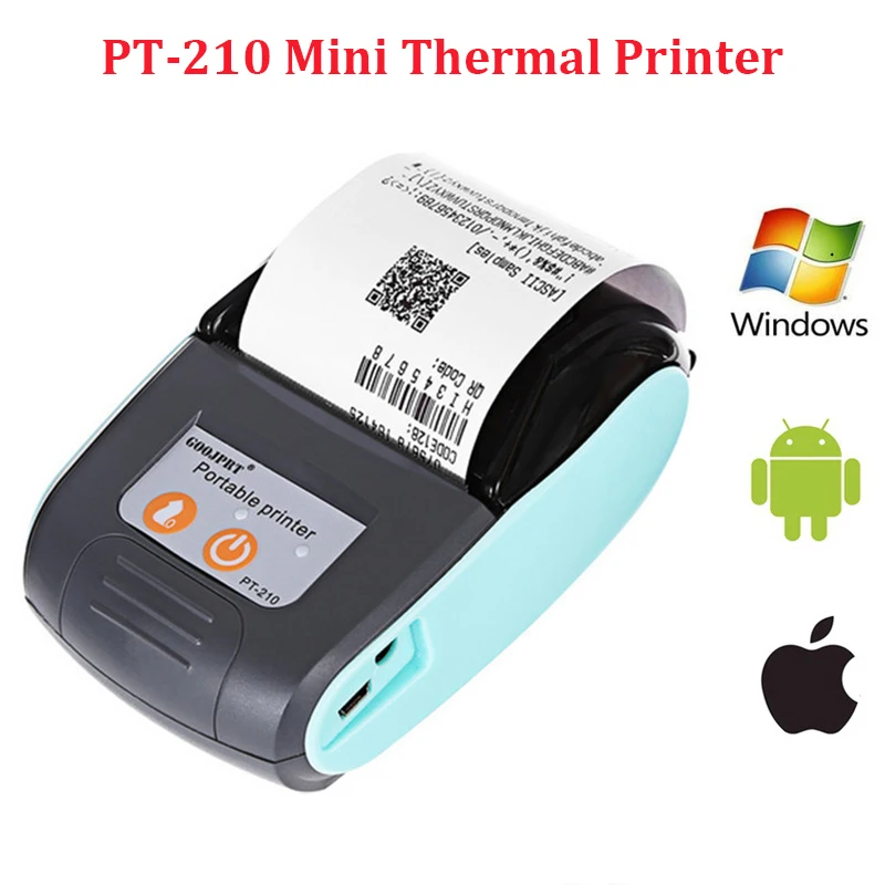 

PT-210 Portable Thermal Receipt Printer 58mm Bluetooth POS Mobile Printer Bill Printing Printers for Retail Stores Restaurants