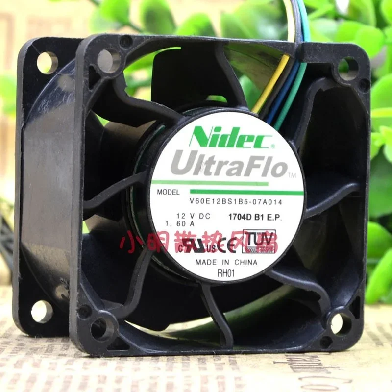 

New CPU Cooler Fan For NIDEC V60E12BS1B5-07A014 12V 1.60A 6cm 6038 Server Cooling Fan 60X60X38MM