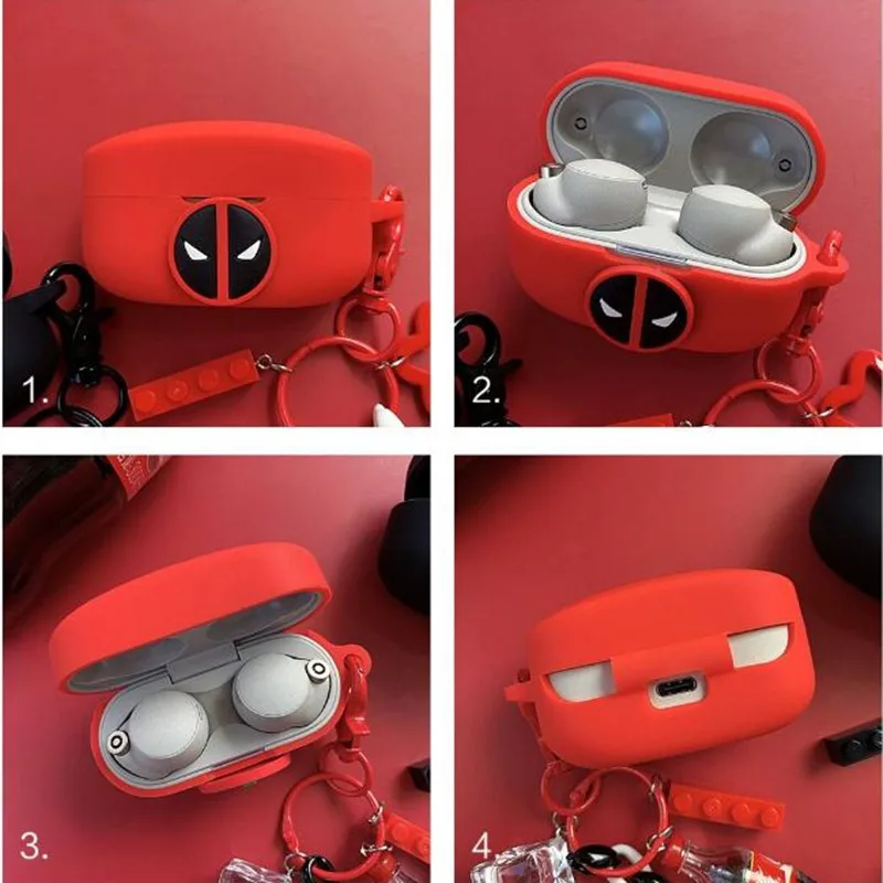 Powerful Deadpool Earphone Case For Sony WF1000XM4 XM5 With Keychain Easy Carry