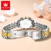 OLEVS 3629 Fashion Quartz Watch Gift Round-dial Stainless Steel Watchband Wristwatch Calendar Luminous 6