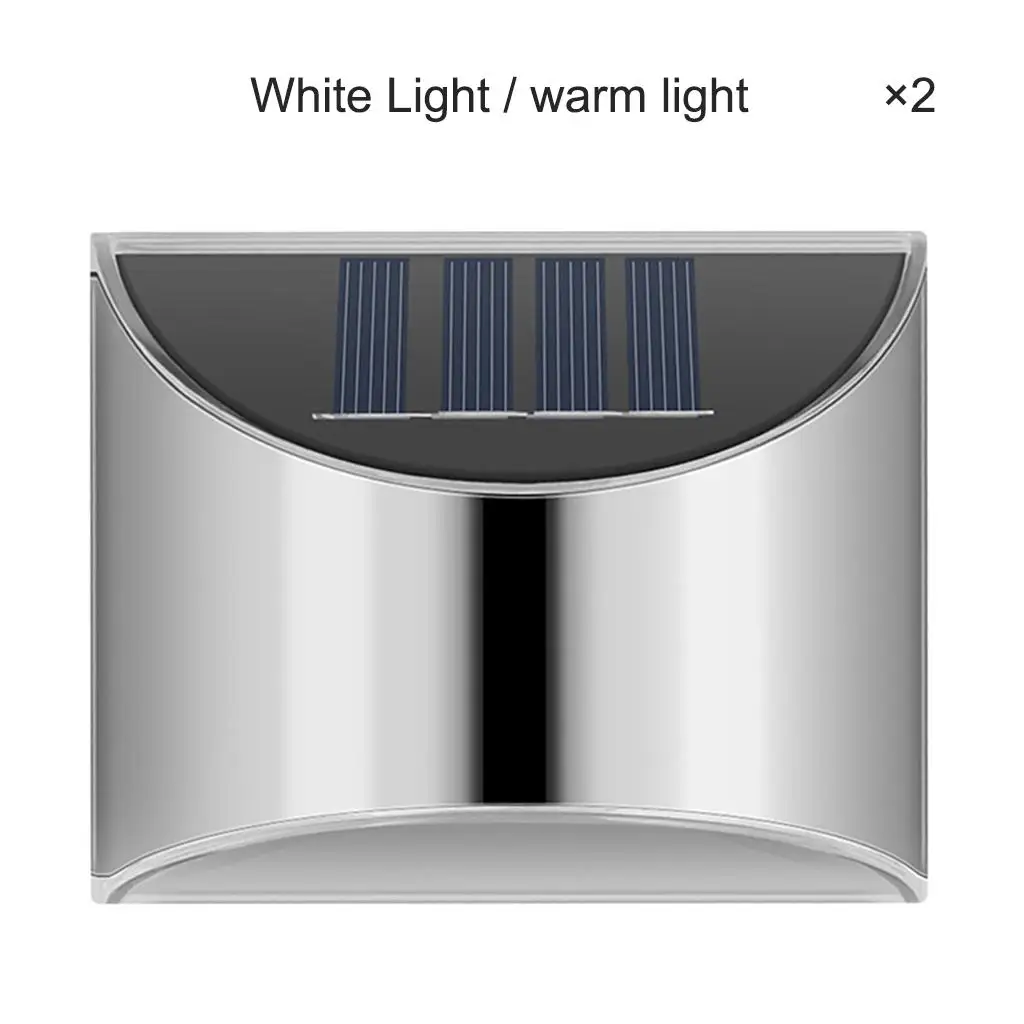 

2x Solar Powered 4 LEDs Lights Stainless Steel Waterproof Wireless Path Lamp