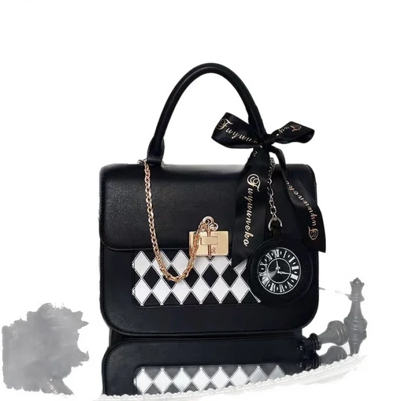 Fashion anime shoulder bag lightweight acrylic brooch display stand JK fashion daily use and collection