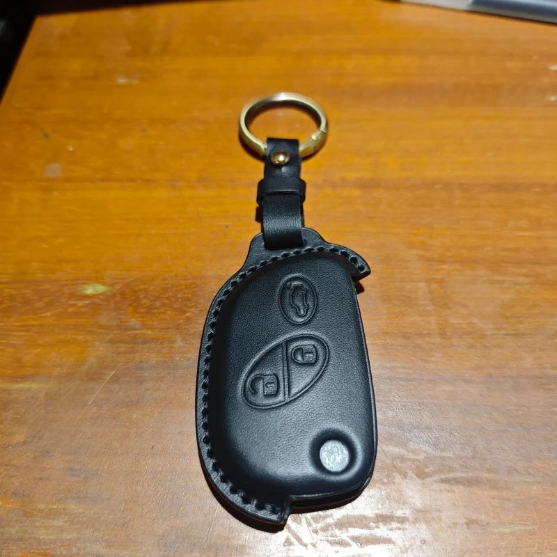 Key Case Key Case Cover Car Key Shell Leather Key Cover For Maserati Quattroporte GranTurismo Gran Turismo 2005 2006 2007 2008 09 10 2011 433MHz ID48 key RX2TRF937