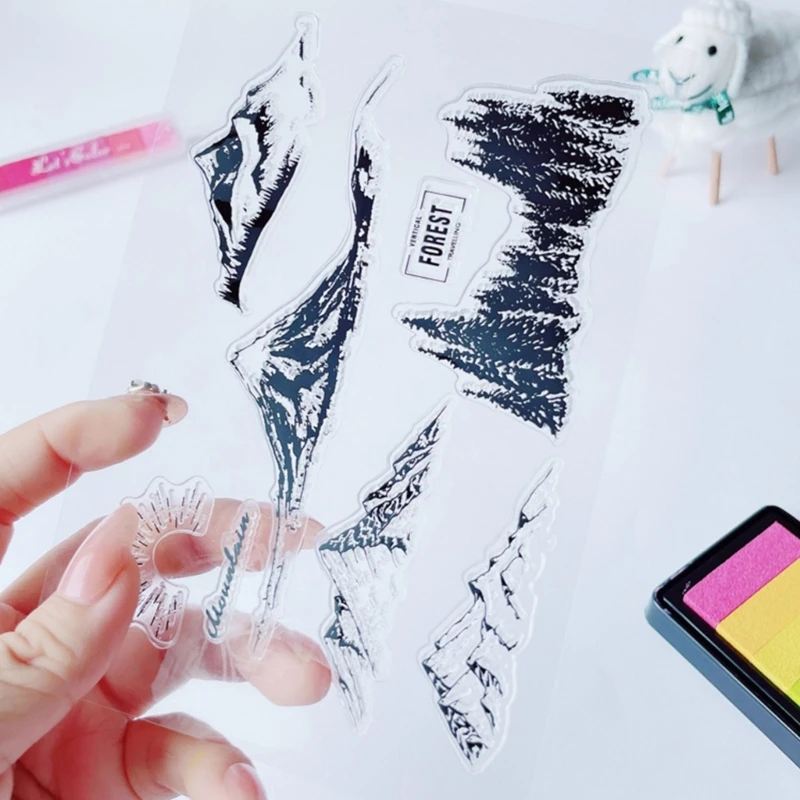 Clear Stamps for Scrapbooking Decorations for Sun Snow Mountain Silicone Seal Stamps clear stamps clear rubber stamps