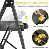 3 Step Ladder, Sturdy Steel Step Stool with Anti-Slip Wide Pedals, Handrail, Safe-Lock Design, Pass 800lbs L 2