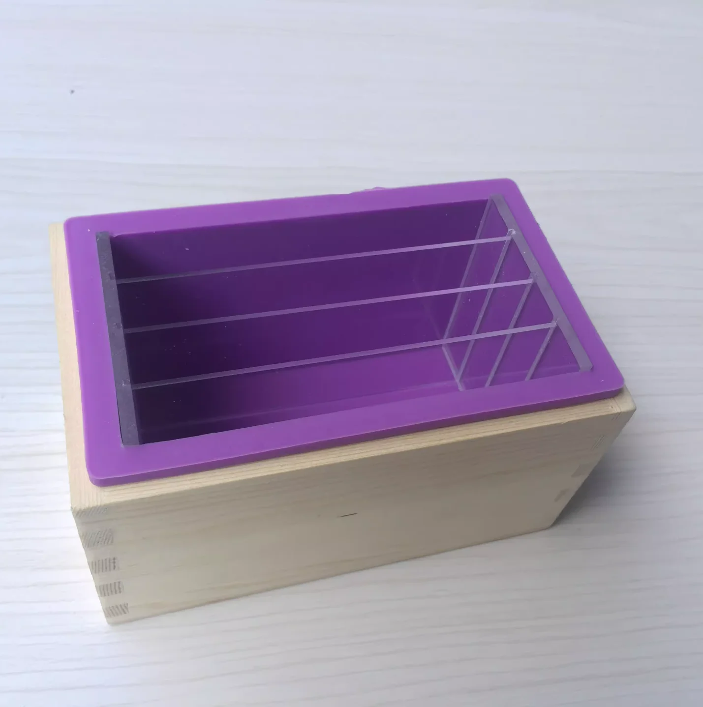 650ml 12.5*7*7.5cm Rectangle Silicone Soap Mold Wooden Box With Cover DIY Handmade Form Soap Craft Mousse Cake Toast Loaf Tools