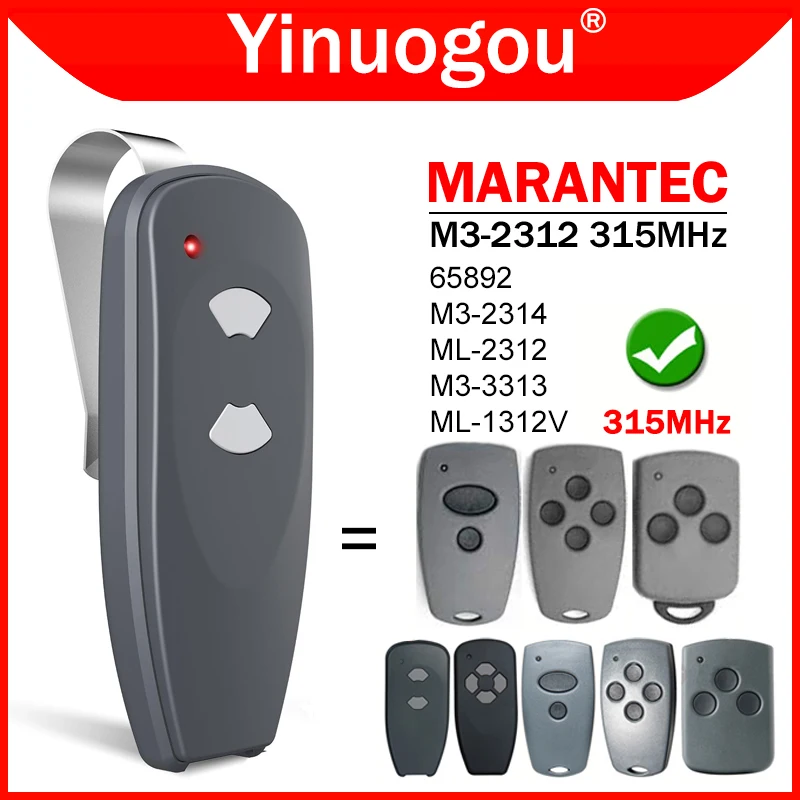 

MARANTEC M3-2312 M3-2314 ML-2312 M3-3313 ML-1312V Garage Door Remote Control Duplicator 315MHz Garage Opener Gate Transmitter