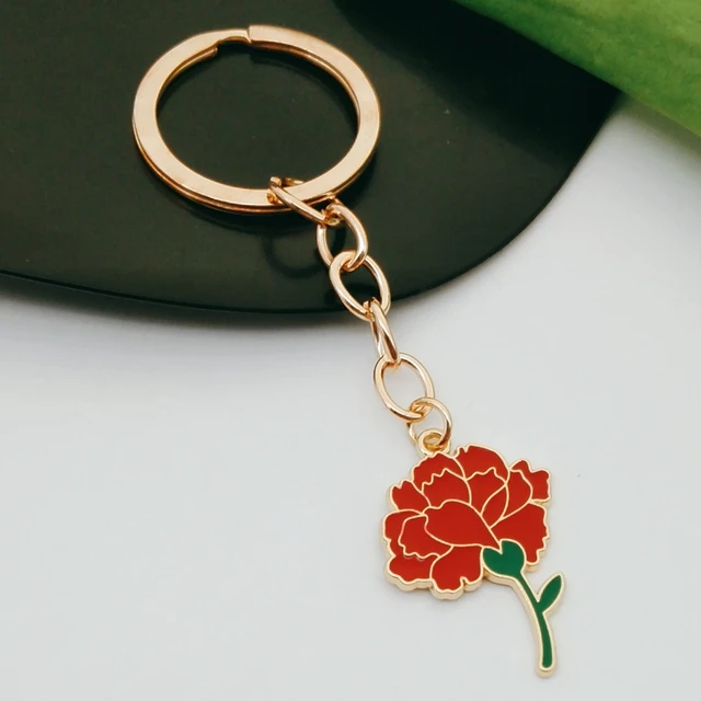 Red Rose Keychain Lady Bag Accessories Flower Metal Dripping Rhinestone  Crafts Pendant Keychain Creative Gifts For Women Girls - AliExpress